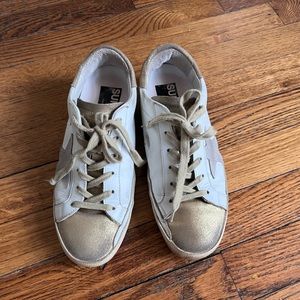 Golden Goose Super-Star gold sneakers, Size 37